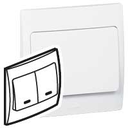 [281013] ILLUMINATED SWITCH MALLIA - 2 GANG - 2 WAY - 10 AX - 250 V~ - WHITE