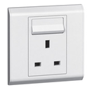 [617042] BRITISH STANDARD SOCKET OUTLET BELANKO - 1 GANG SP SWITCHED + NEON - 13A - 250V~