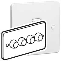 [730049] ROTARY DIMMER SYNERGY - 4 GANG - 2 WAY - 400 W - 100/240 V~ - 50/60 HZ - WHITE 