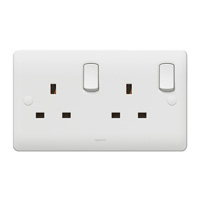 [730070] DP SOCKET OUTLET SYNERGY - 2 GANG - 13 A - 250 V~ - WHITE 